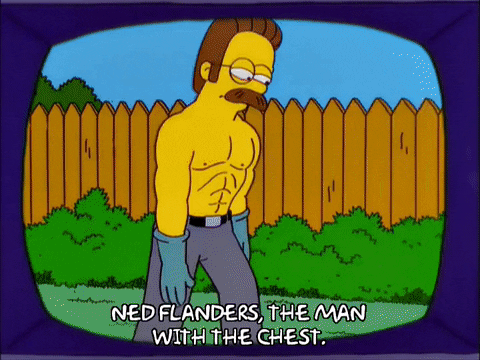 Una de las razones para ver 'Alguien tiene que morir' es Ernesto Alterio, que nos ha recordado a este gif de Ned Flanders musculado