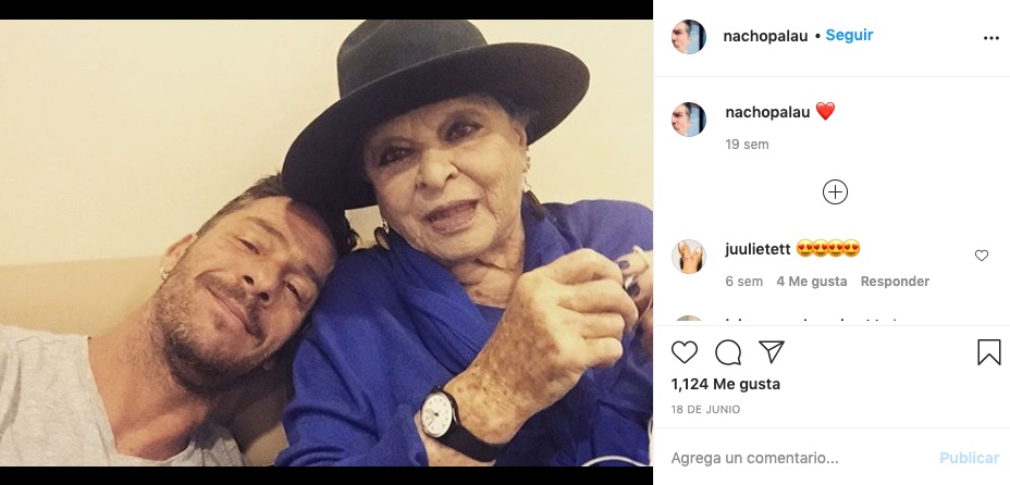 Nacho Palau, con Lucía Bosé, en Instagram