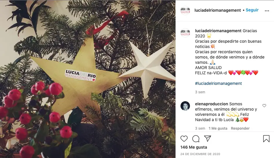 Post de Instagram de la agencia Lucía del Río