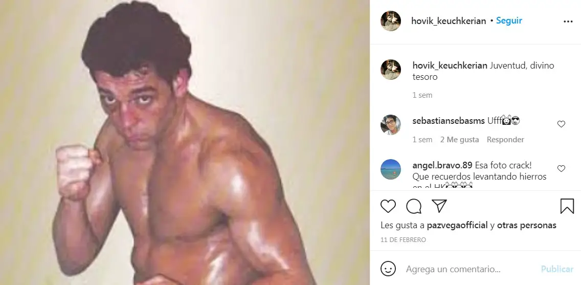 Hovik Keuchkerian "Bogotá" recuerda sus tiempos de campeón de boxeo en Instagram