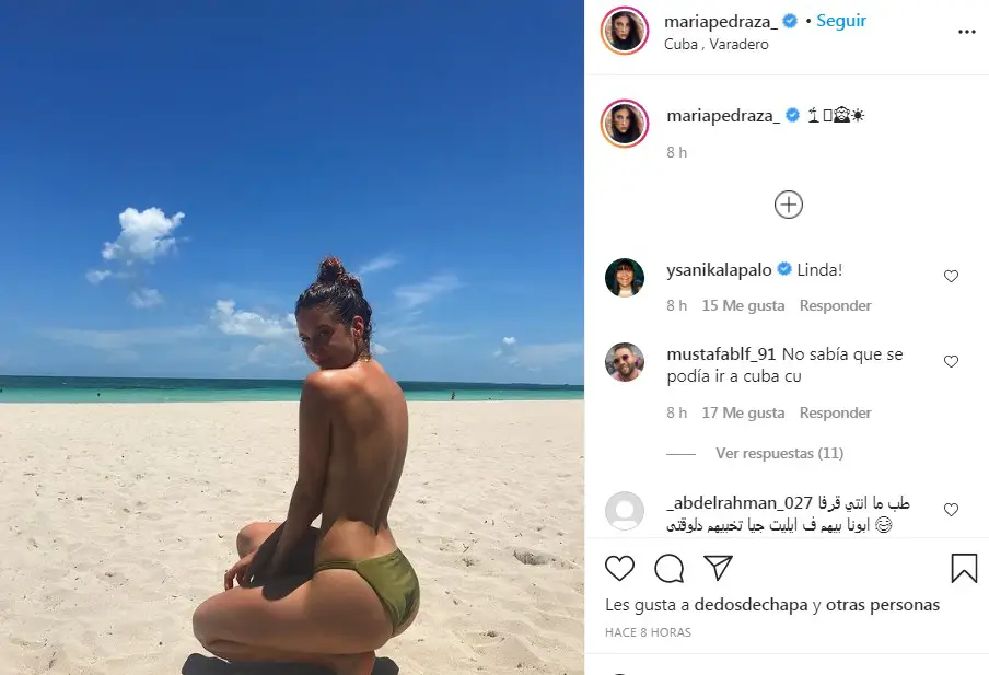 Maria Pedraza descansa en las playas de Cuba en Topless 