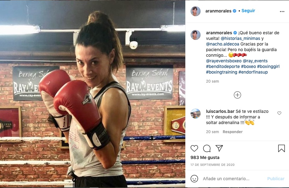 Arancha Morales boxeando
