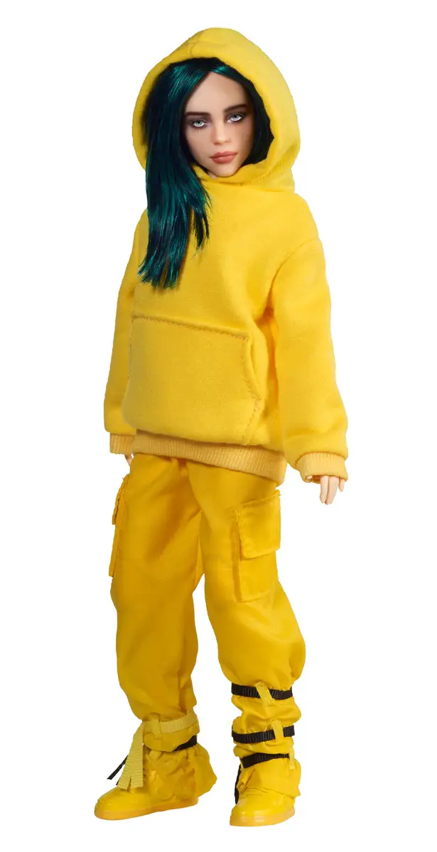 Muñeca de Billie Eilish en amarillo