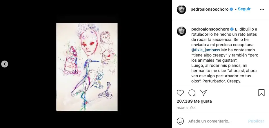 Dibujo de Pedro Alonso en Instagram
