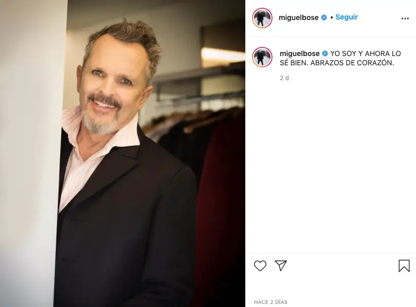 Ante la entrevista de Évole a Miguel Bosé, este ha reabierto su cuenta en Instagram y lo anuncia con post como este