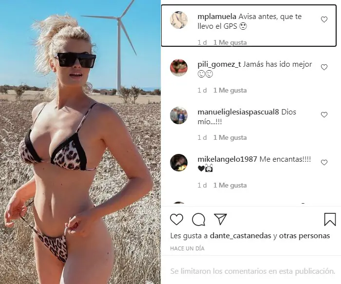 Adriana Abenia en diminuto bikini animal print busca playas en zaragoza