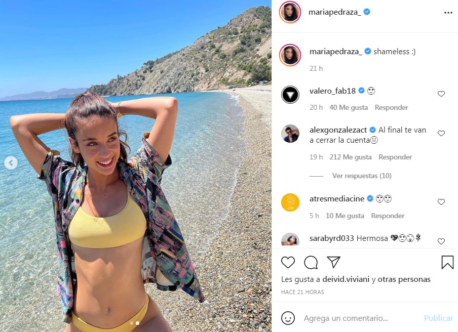 María Pedraza en bikini amarilla paraliza Instagram