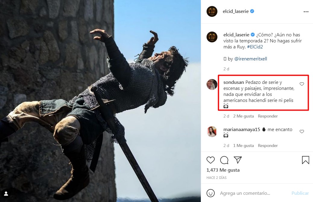 Queremos temporada 3 Fans felicitan a Jaime Lorente por 2T El Cid