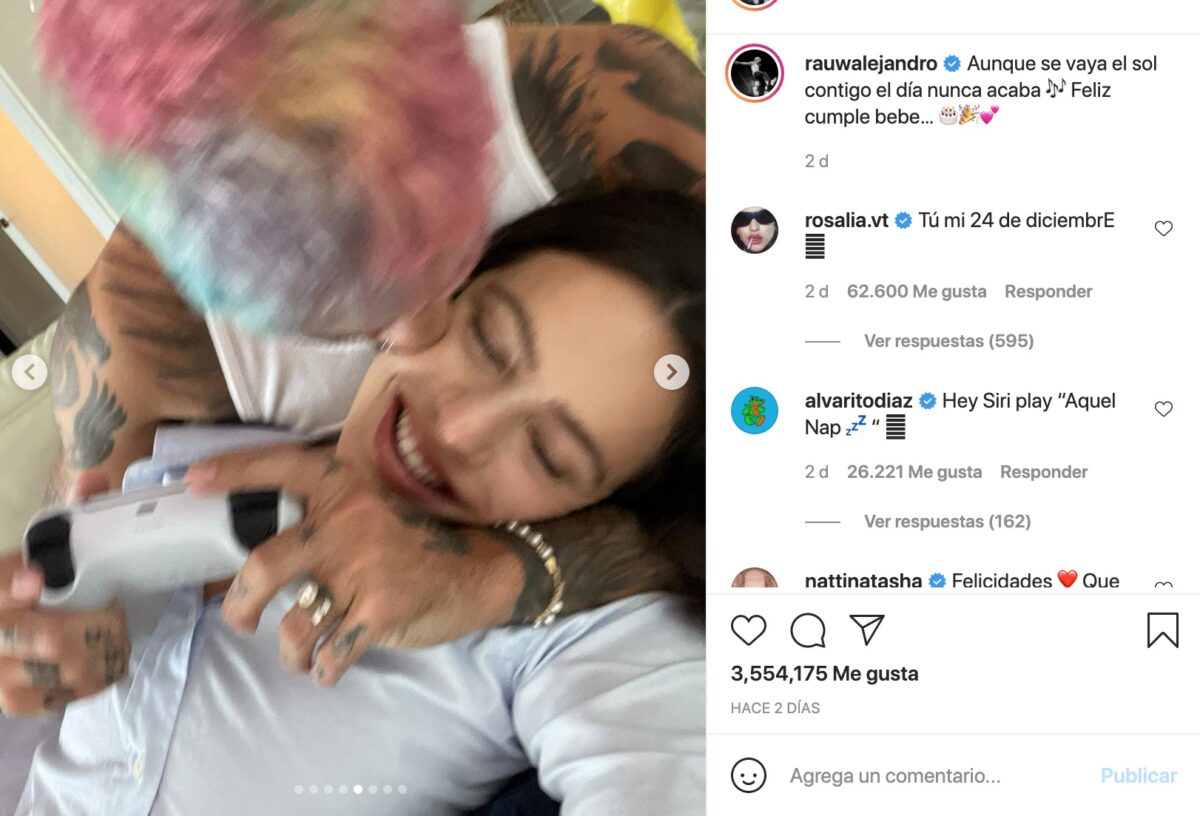 Post de instagram de Rauw Alejandro
