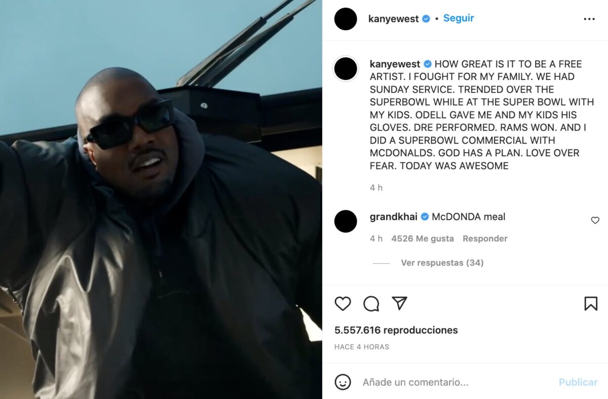 Post de Instagram de Kanye West